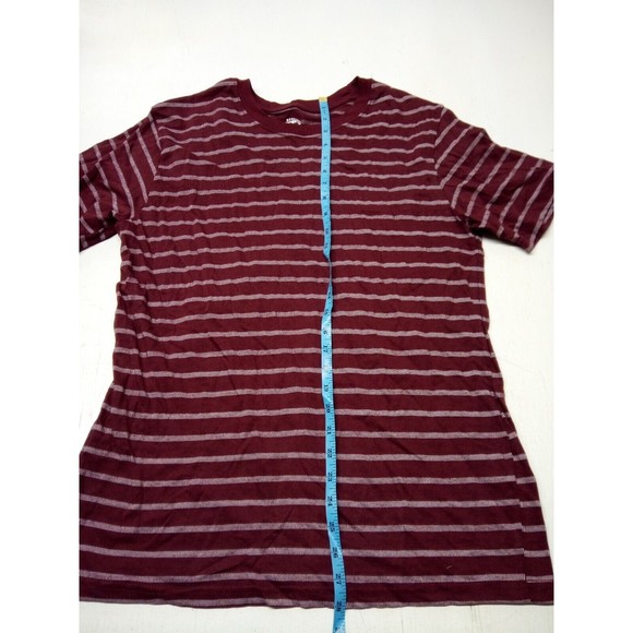 OT Revolution Men’s Tee-Shirt Pullover Striped Gray & Maroon Size XL Short Sleev - Picture 2 of 4